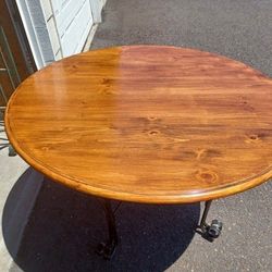 Dining Table With Solid Black Iron Base