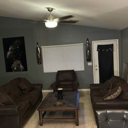 3 Peice Sofa Loveseat And Recliner Chair  W Matching Cofee Table 