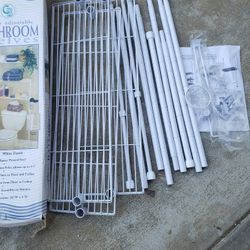 Bathroom Ajustable Shelves White