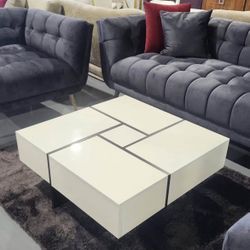 COFFEE TABLE WHITE BLACK 32x32