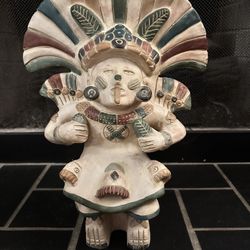 19” Pottery Statue - Mexican Aztec Mayan Culture