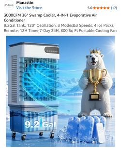 Swamp Cooler, 4-IN-1 Evaporative Air Conditioner
