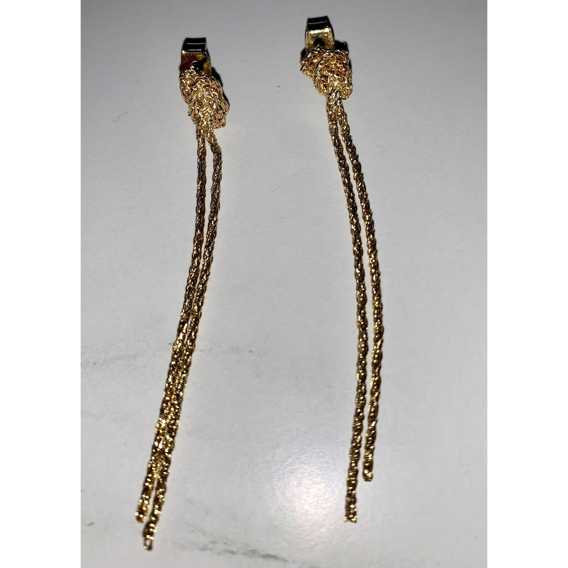 Area Stars Knot Fringe Drop Earrings