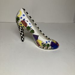 Vintage Robin Sterling Hand Panted Porcelain Heel 
