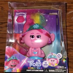 TROLLS DREAMWORKS WORLD TOUR POPPY STYLING HEAD pink rainbow 