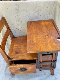 Antique Oak Student Desk