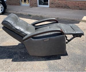 Power Leather Swivel Rocker Recliner with Headrest and USB