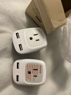 TESSAN Brazil Power Adapter Travel Plug, 3 in 1 USA Outlet Adapter with 2 USB Charging Ports and US Grounded Input for USA to Brazil,...