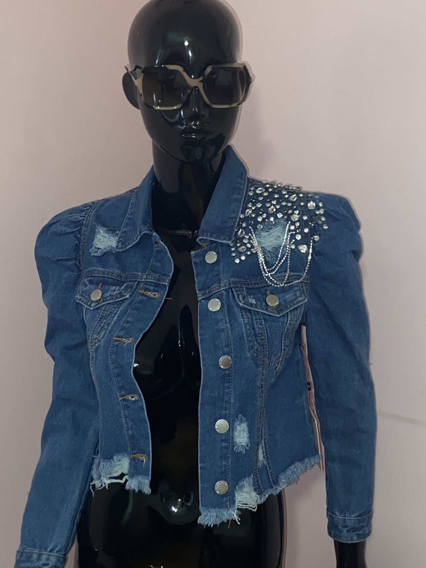 Denim Embellished Jacket
