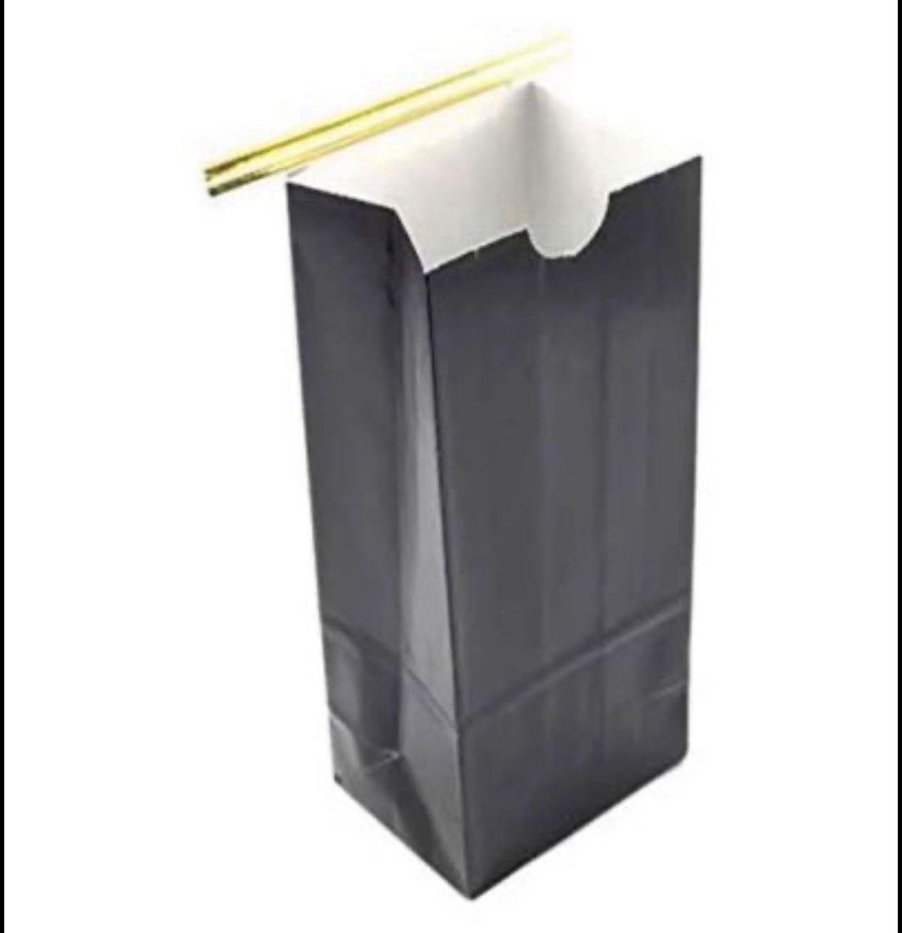 Brandnew  1/2 LB Festive Tin Tie Bags Size - 3 3/8 x 2 1/2 x 7 3/4″ (Black)-250pcs