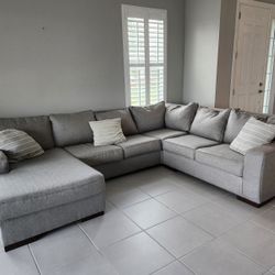 Gray Left Facing Sectional With Chase 