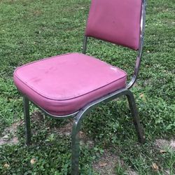 Chairs cushioned back and seat... approx 40 mauve / pink