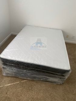NEW FULL SIZE 54x75” MATTRESS AND BOX SPRING-2pcs