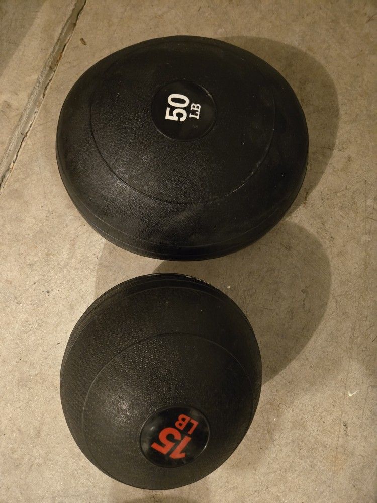 50 lb & 15 lb Slam Balls – Great Condition