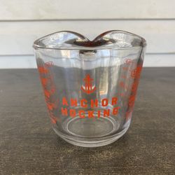 Vintage Anchor Hocking Clear Glass 2 Cup Measuring 16 oz USA Red #28