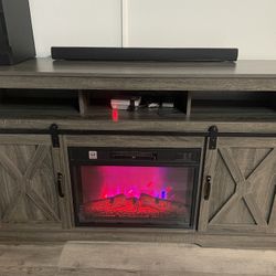 Tv Stand With Fireplace And Built In Heater And Matching Coffee Table 