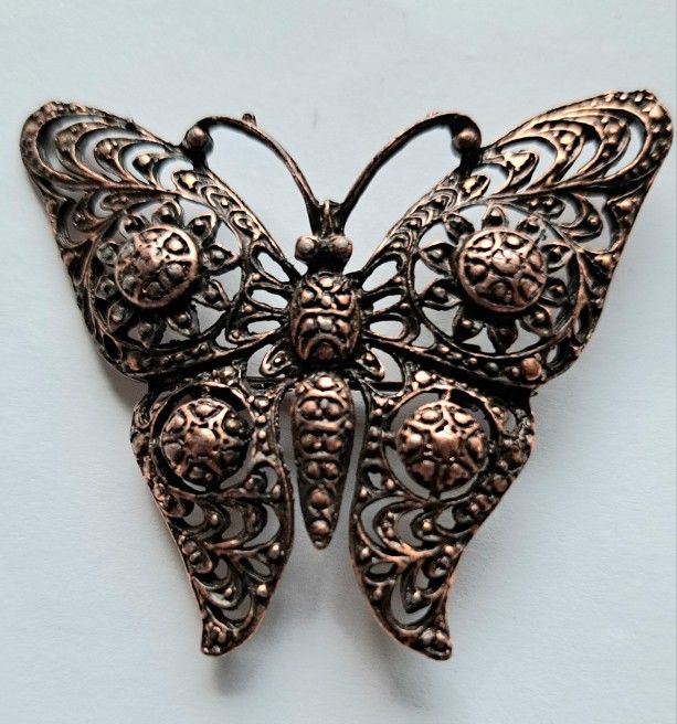 Copper Butterfly Brooch