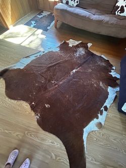 Genuine IKEA KOLDBY Brown & White Cowhide Rug – Real Hair-on-Hide