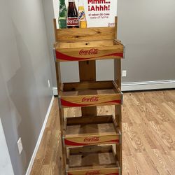 Coca Cola 4 Tier Wooden Shelf