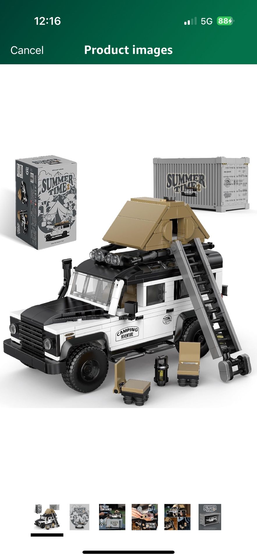 Jeep Lego tent, set up brand new in box still sealed