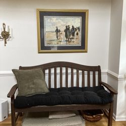Loveseat Wooden Bench With Cushion