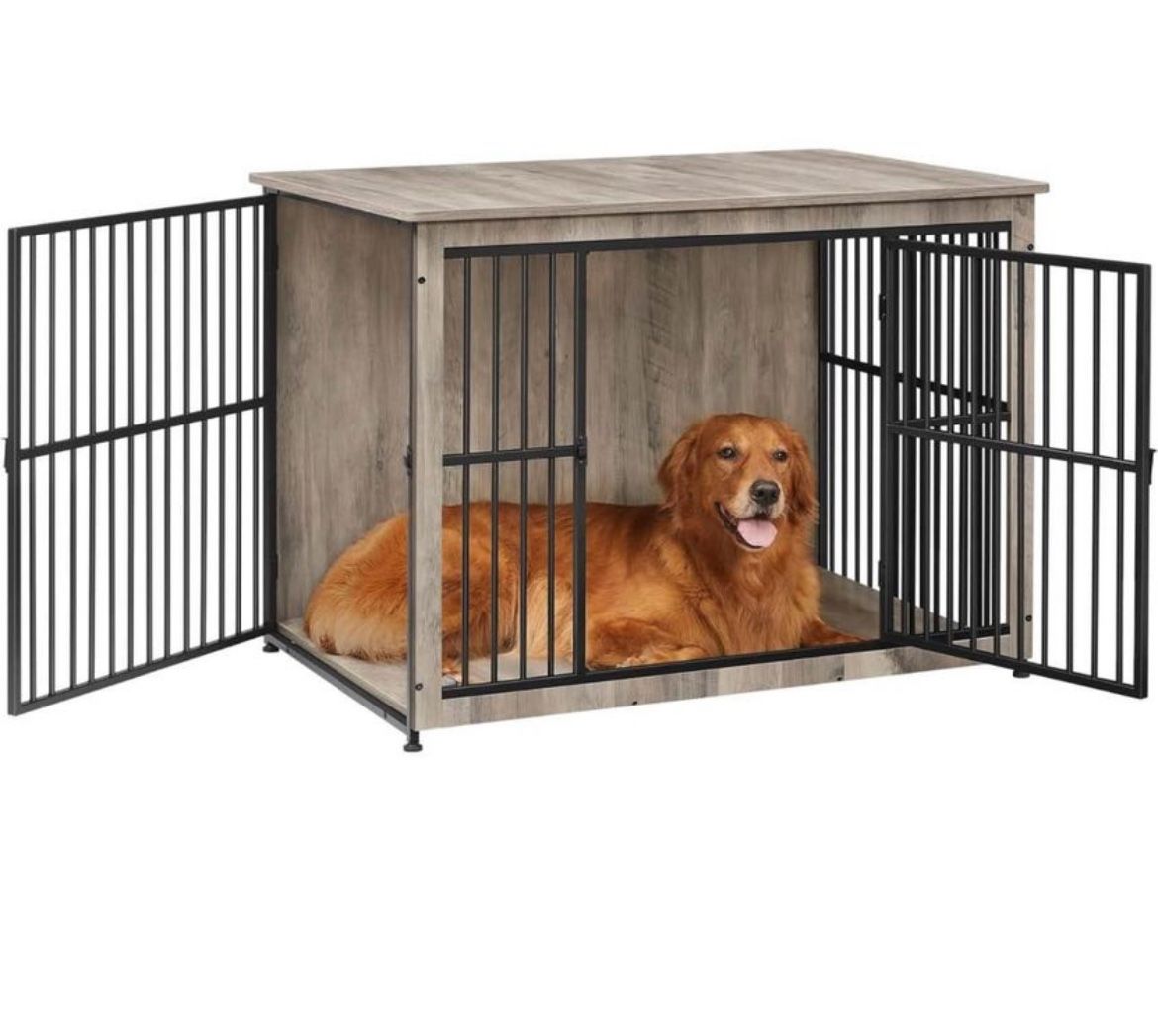 Dog Crate Furniture,Heavy-Duty Dog Cage End Table, Greige UPFC024G01