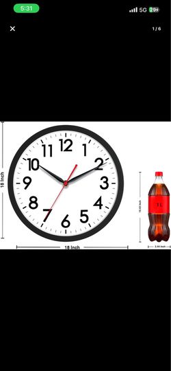 AKCISOT 18 Inch Wall Clock Large Silent Non-Ticking Wall Clocks Battery Operated - Analog Classic Clock Decorative for Living Room, Office, Home, Scho