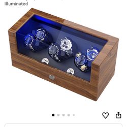 TRIPLE TREE Watch Winder, for Rolex Automatic Watches with Soft and Flexible Watch Pillows, Wooden Shell, Powered by Japanese Motor, with Built-in Blu