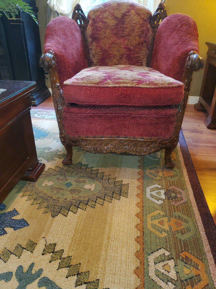 Exquisite Custom Built Queen Of Throne Antique Chair. Serious Inquiries Only Read  Description For Price!