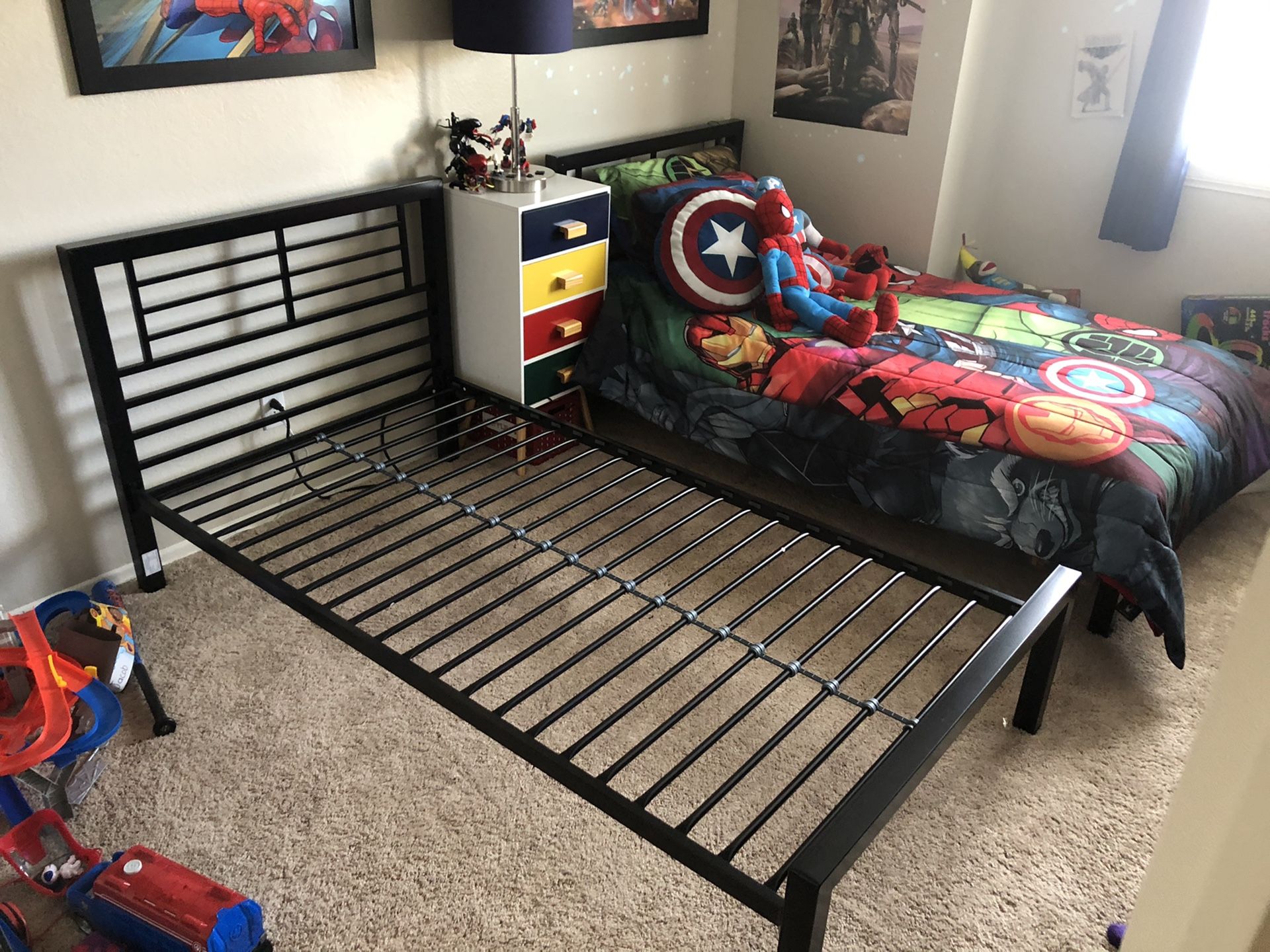 New pair of twin bed frames (each frame is black metal and very sturdy!)