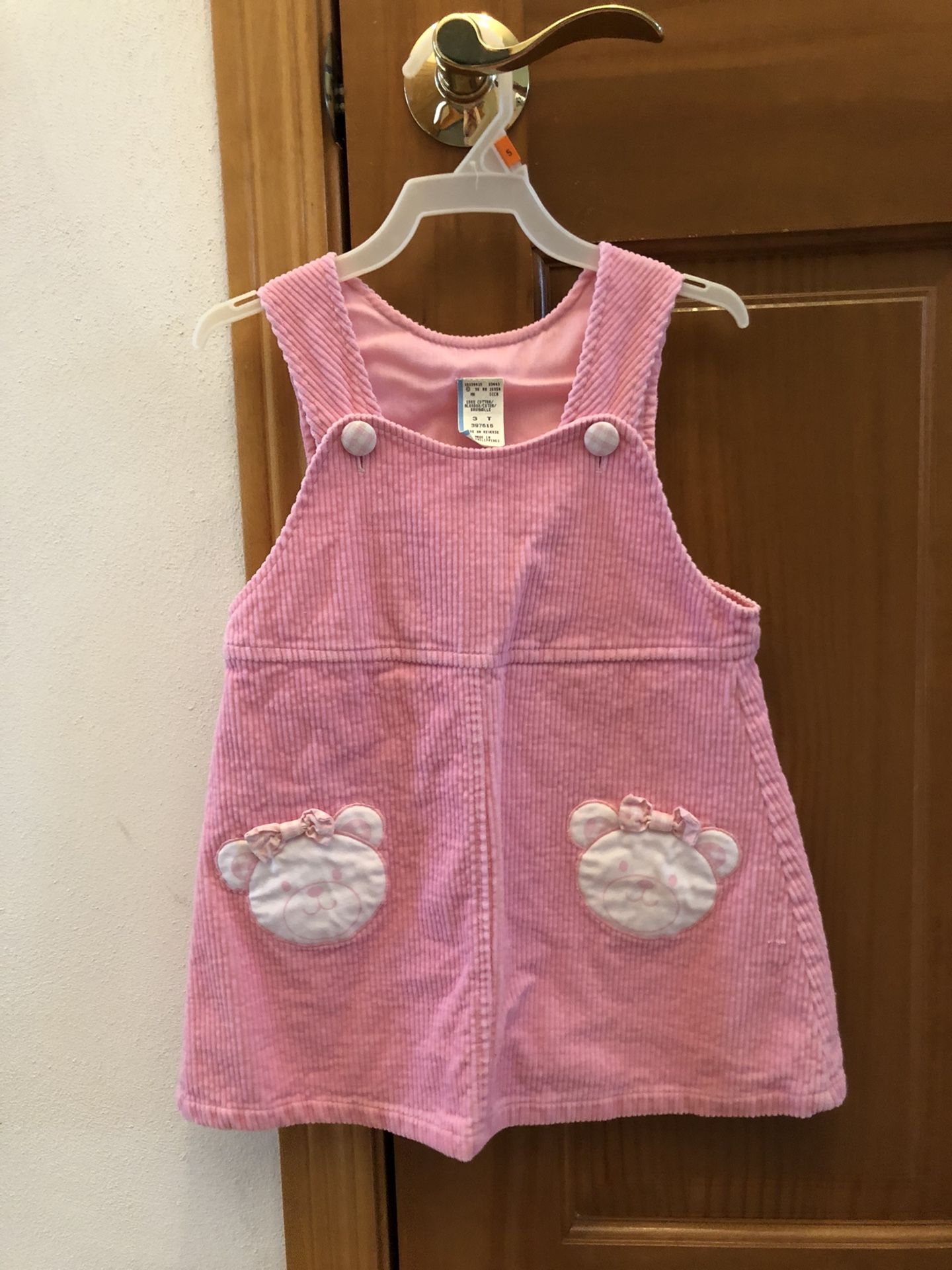 Pink corduroy bears girls jumper - Size 3T