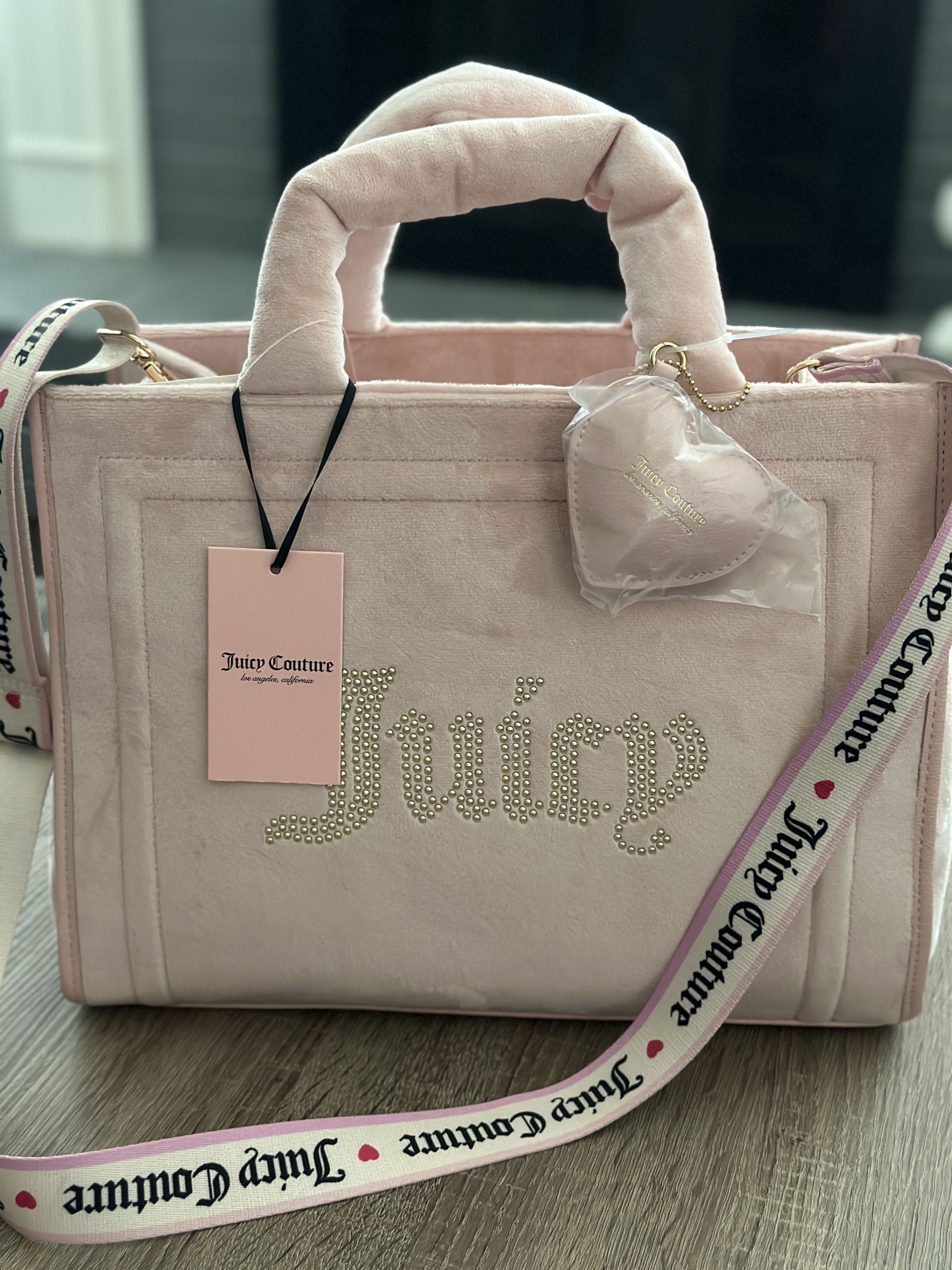 Juicy Couture Extra Spender Velour Tote Bag Purse Viral 