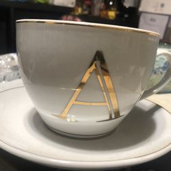 Ceramic tea cup letter A