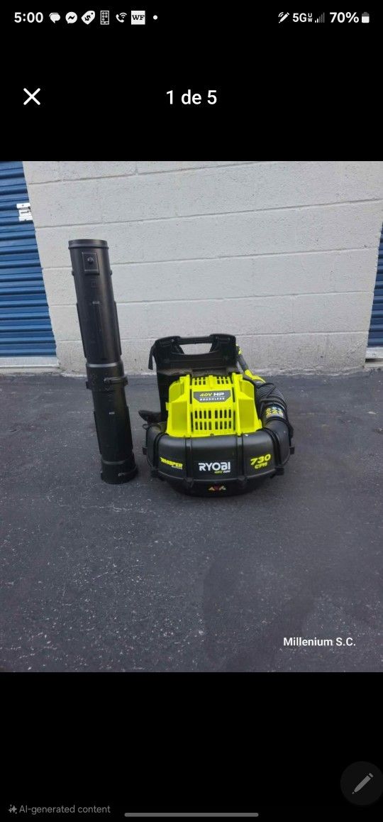 40V Backpack Leaf Blower 730CFM