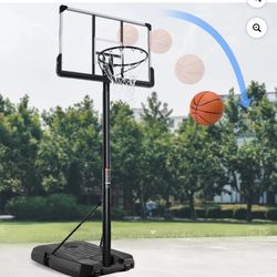 44-Inch Basketball Hoop Portable Basketball System with Adjustable Height, Large Backboard, and Large Base for Youth, Adults, Family, Indoor and Outdo