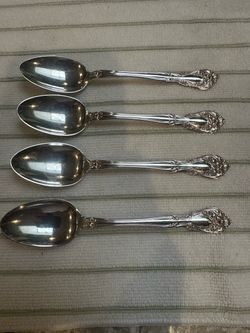 Set of 4 Silver Alvin Chateau Rose Spoons