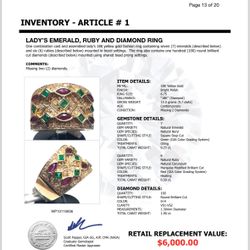 gemstone ring With Appraisal 