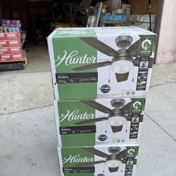 Hunter Ceiling Fans New 44” Indoor New With Light And Remote 