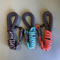 Lot Of 3……6Ft Dog Leashes For Medium To Large Dog - Red, Blue And Black
