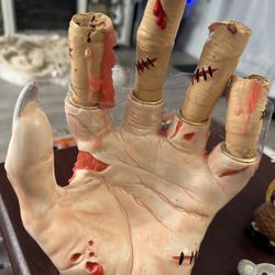 Ganz Halloween Witche's Hand Candle Holder Bloody Scary Holiday Decor 7” x 7”