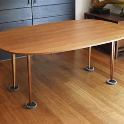 Newly-restored Broyhill Brasilia drop-leaf sofa/dining table