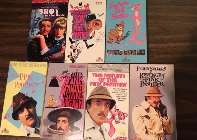 PINK PANTHER INSPECTOR CLOUSEAU VHS Video Cassette Tape Movie Collection Set Return of the Revenge Return Trail Strikes Again Son