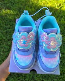 S sport by skechers lights style leah color purple girls size 7