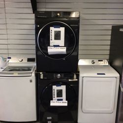 #155 New Black Samsung Gas Front Load Washer/ Dryer Set 