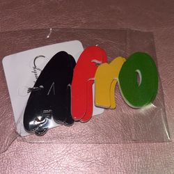Wooden “Afro” Word Earrings 