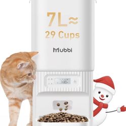 7L/29 Cups Automatic Dog Feeder with Desiccant Bag, 1-6 Meals Ideal for 2-15mm Dry Food, Suitble for Multiple Pets, Dual Power Supply