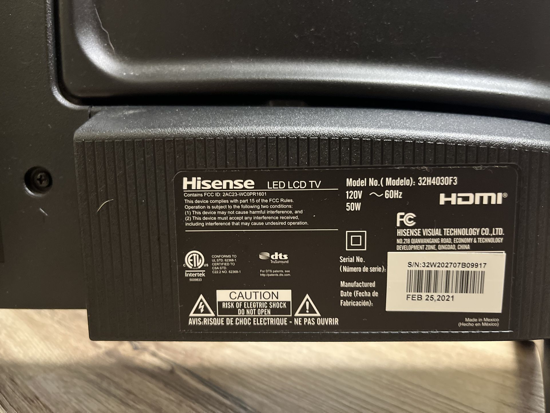 Hisense Roku Tv w/remote