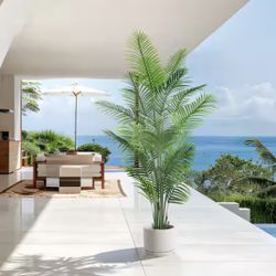 6 ft. Artificial Indoor/Outdoor Paradise Palm Tree in Pot, Faux Palm Tree for Home Office Living Room Garden Decor Gift