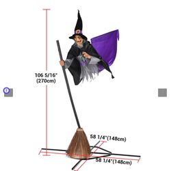 9ft Halloween Yard Decoration Flying Witch Animatronic