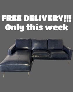 FREE DELIVERY (Navy High End Sectional)